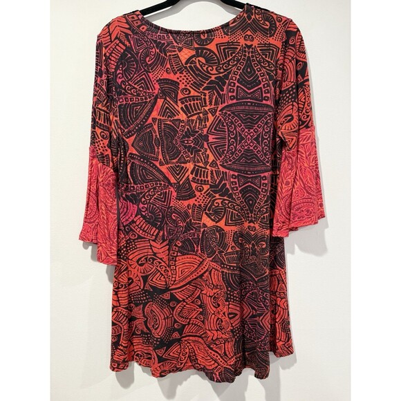 Soft Surroundings Top Womens Medium Embroidered Tunic Bell Sleeve Boho Travel - Picture 3 of 6